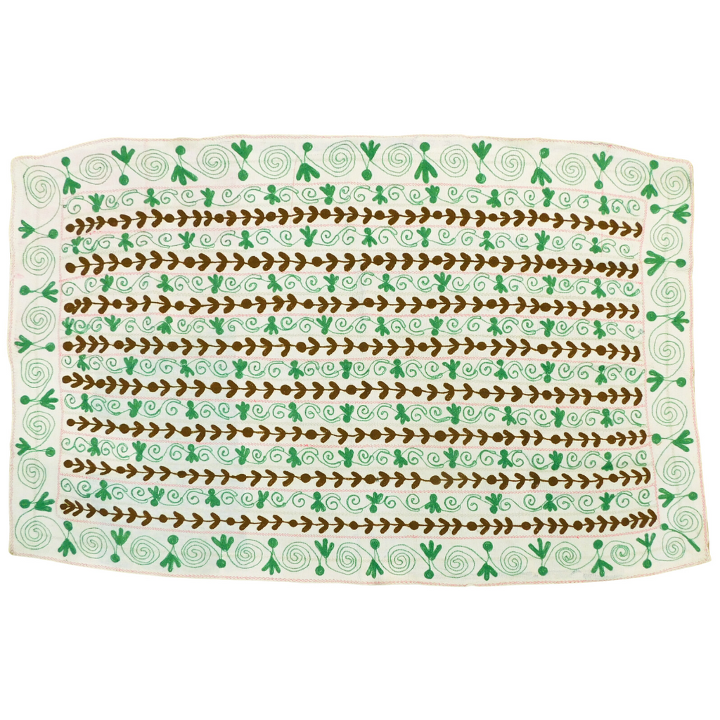 Green ivy Vintage Suzani Blanket