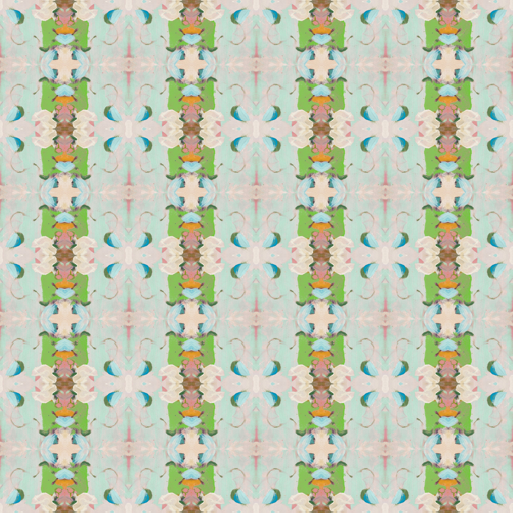 Monet&#39;s Garden Green Duvet Cover reverse side