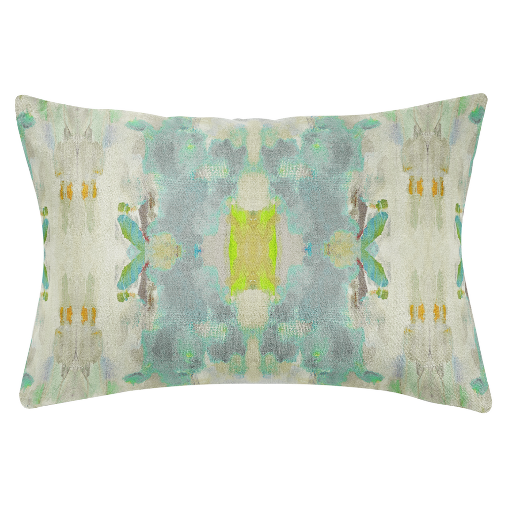 Coral Bay Green Linen Throw Pillow 14&quot; x 20&quot; lumbar