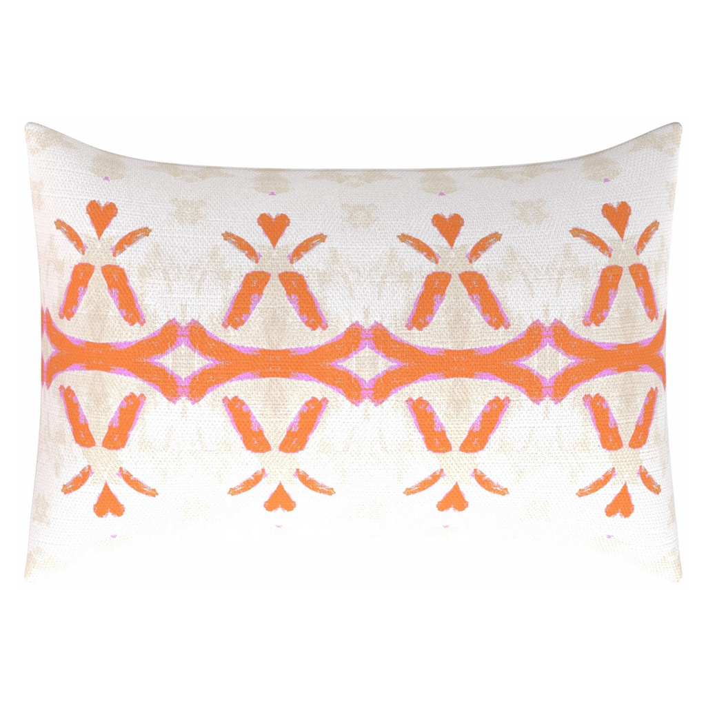 Parisian Orange Linen Throw Pillow 22" square