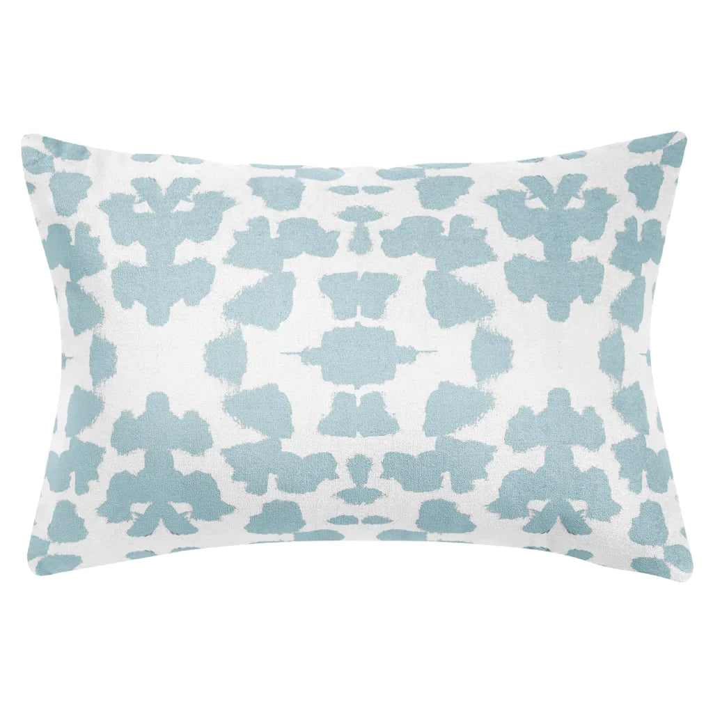 Chintz Mist Throw Pillow subtle blue 22" square