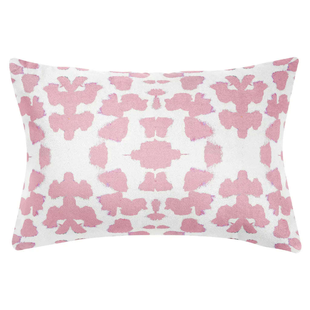 Chintz Rose Throw Pillow in soft pink 14&quot; x 20&quot; lumbar size