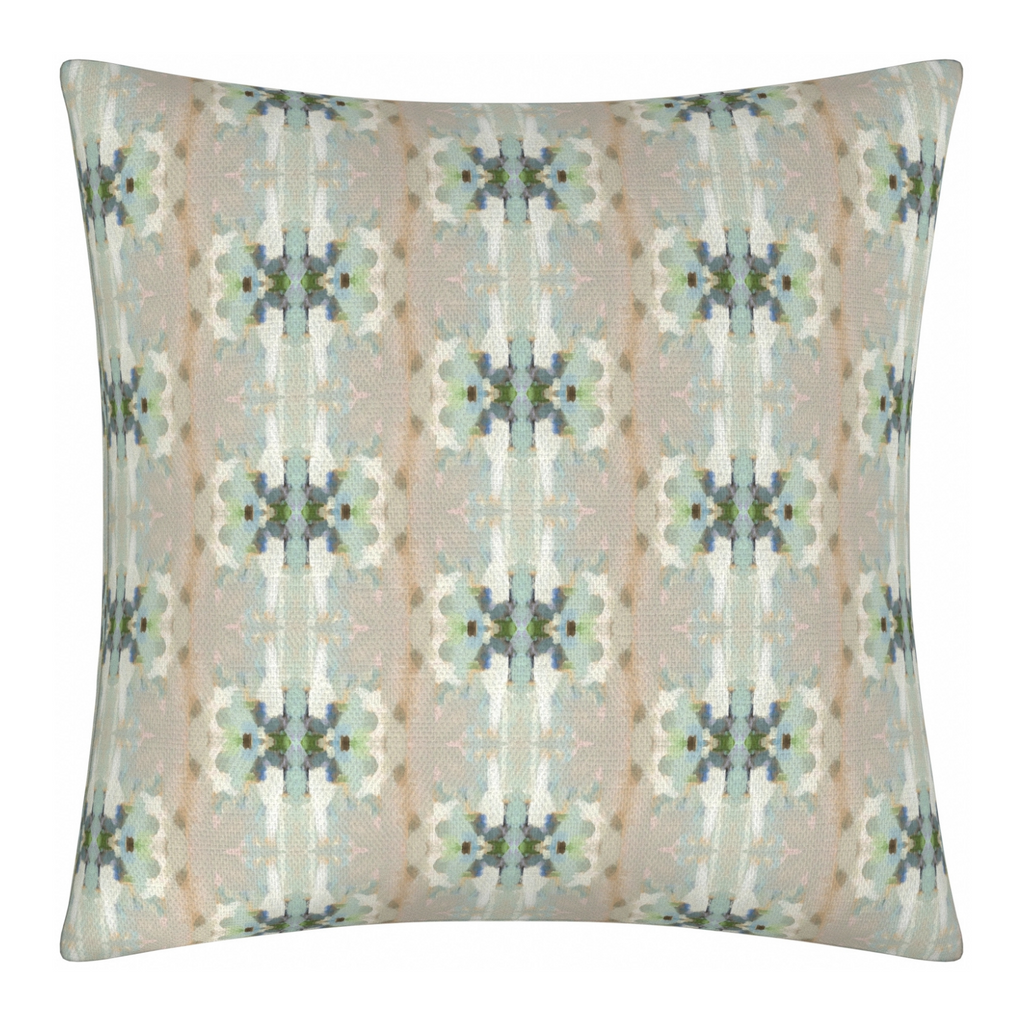 Miss Ella Teal Linen Throw Pillow 22&quot; square