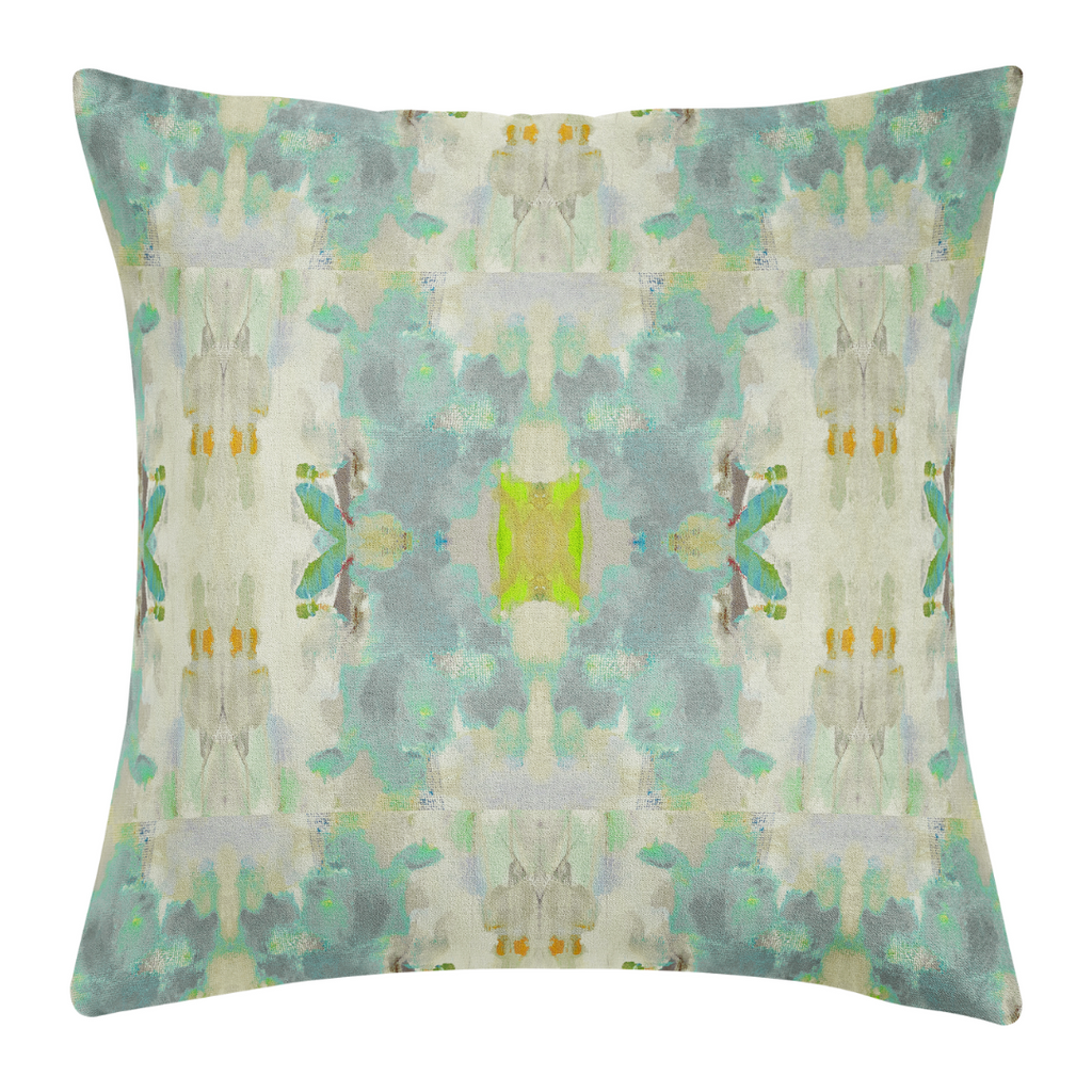 Coral Bay Green Linen Throw Pillow 14" x 20" lumbar
