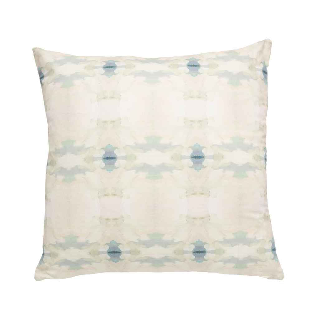 Coral Bay Blue Linen Throw Pillow 22&quot; square