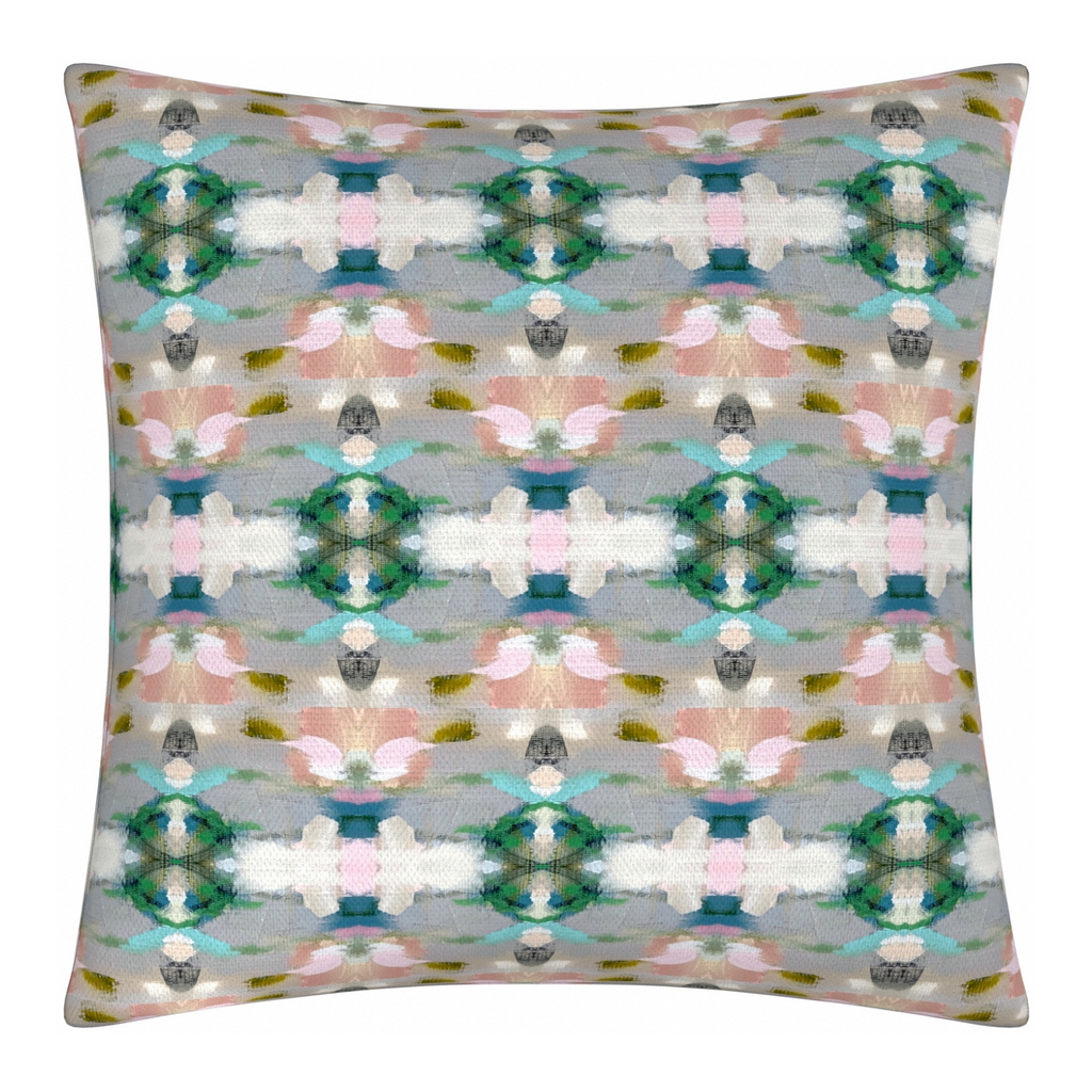 Indigo Girl Green Linen Pillow 22&quot; square