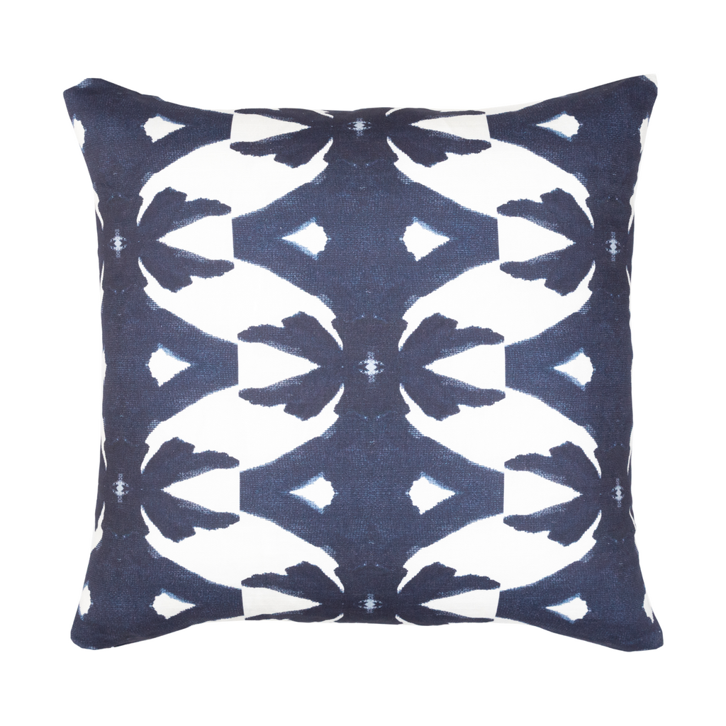 Palm Navy Linen Throw Pillow 26&quot; square