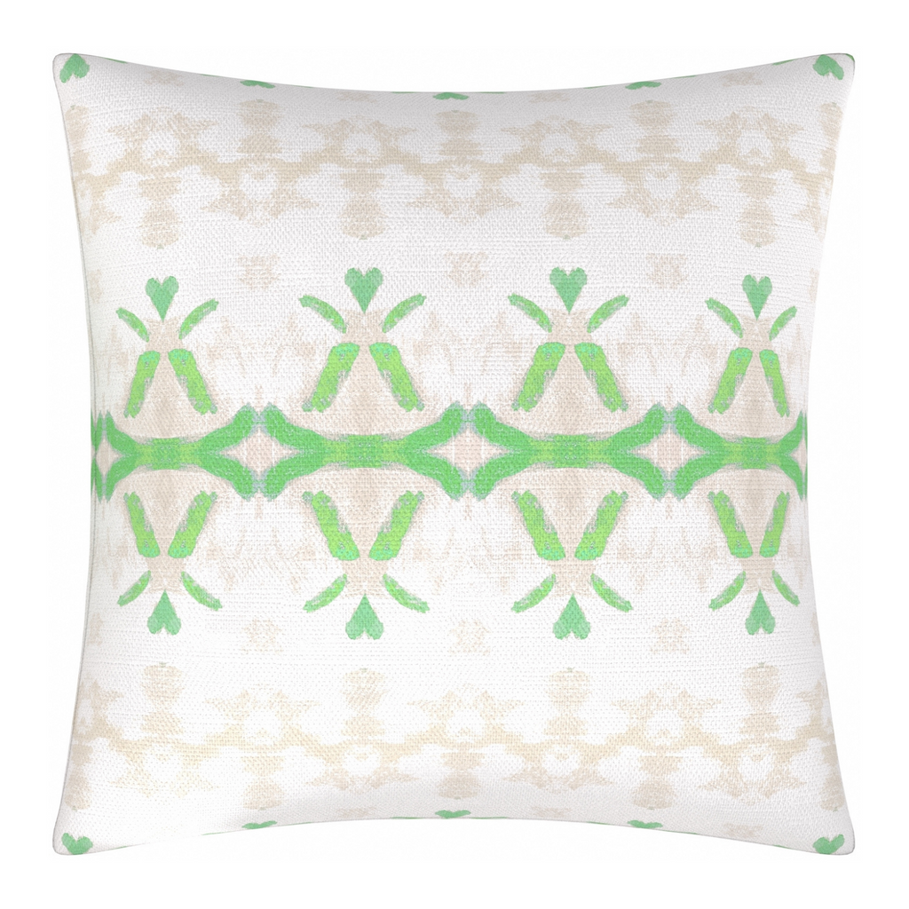 Parisian Green Linen Throw Pillow 22" square