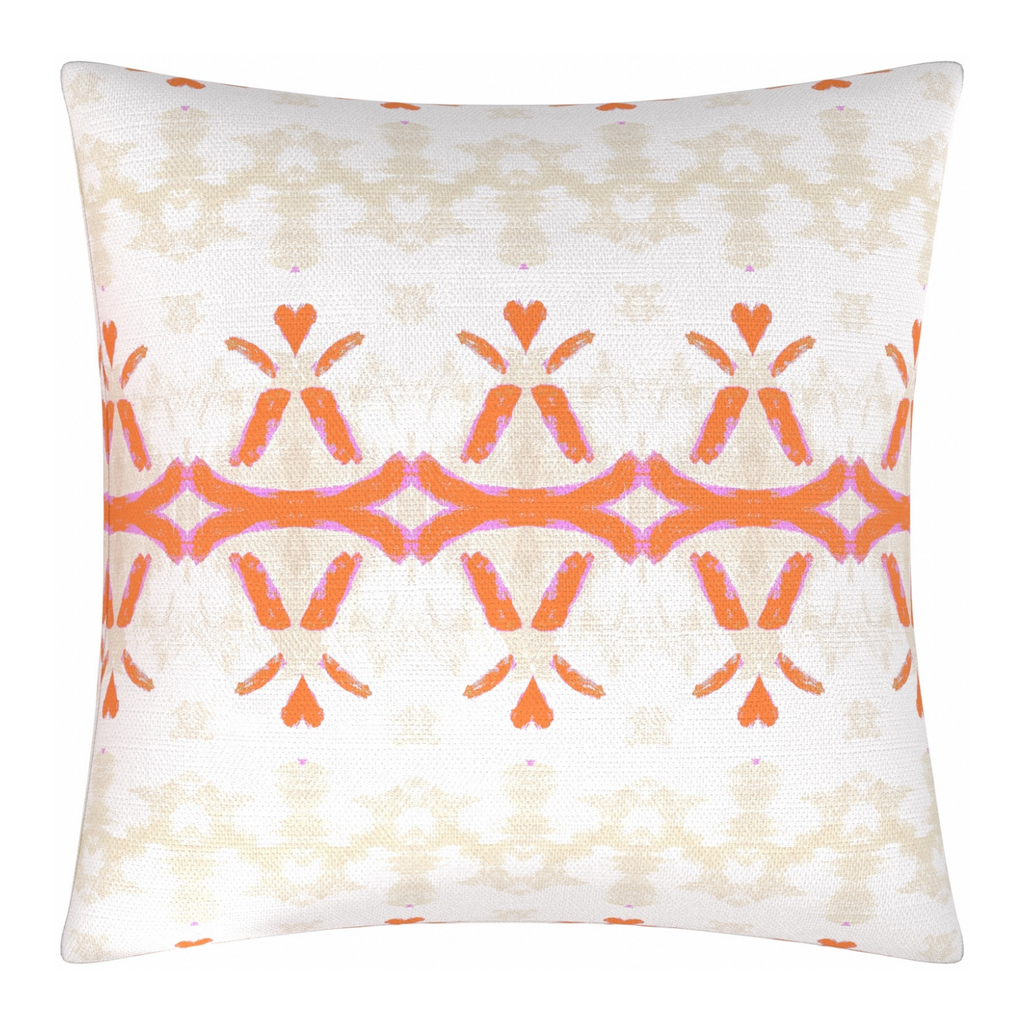 Parisian Orange Linen Throw Pillow 22&quot; square