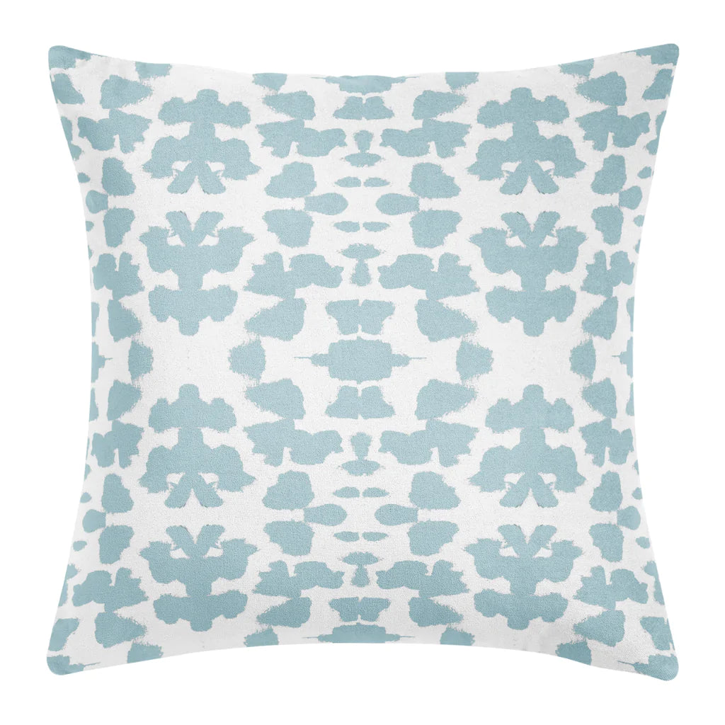 Chintz Mist Throw Pillow subtle blue 22" square