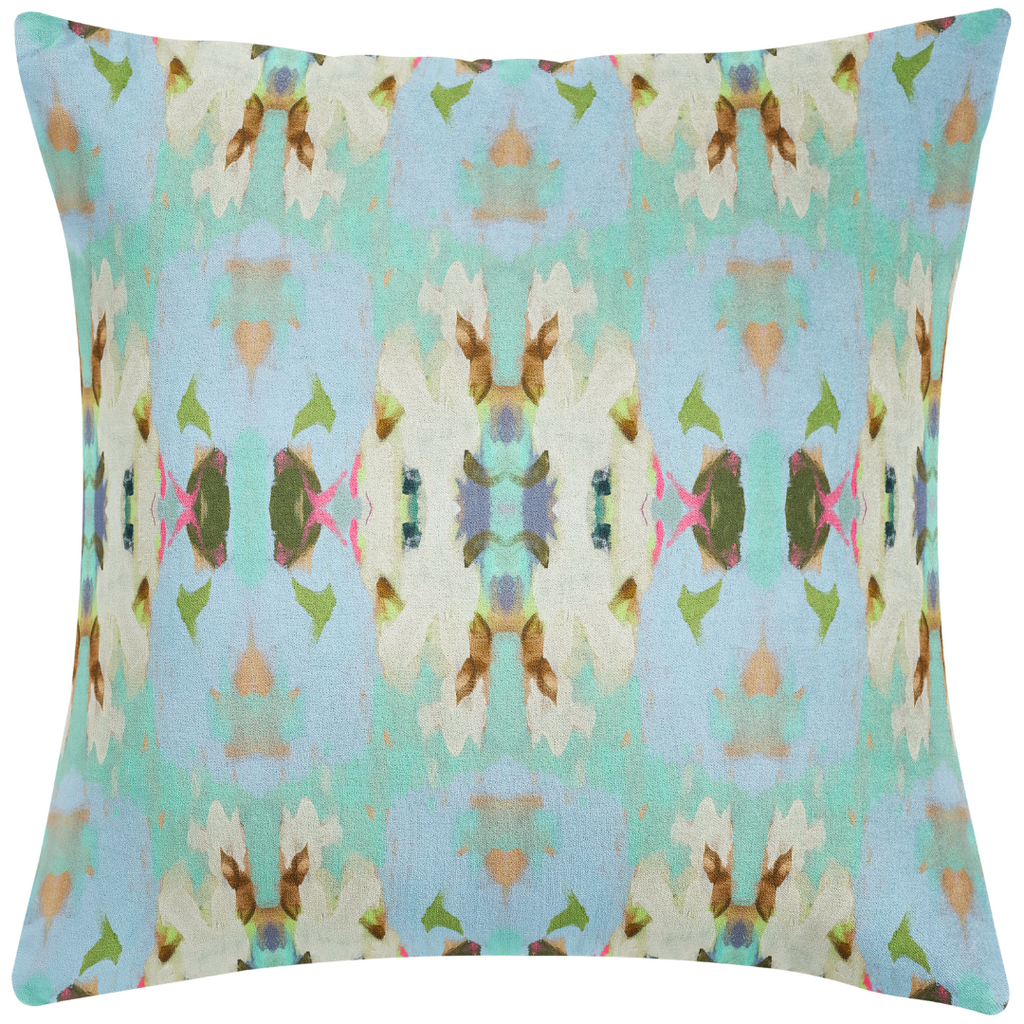 Summer Garden Light Blue Throw Pillow 26&quot; square