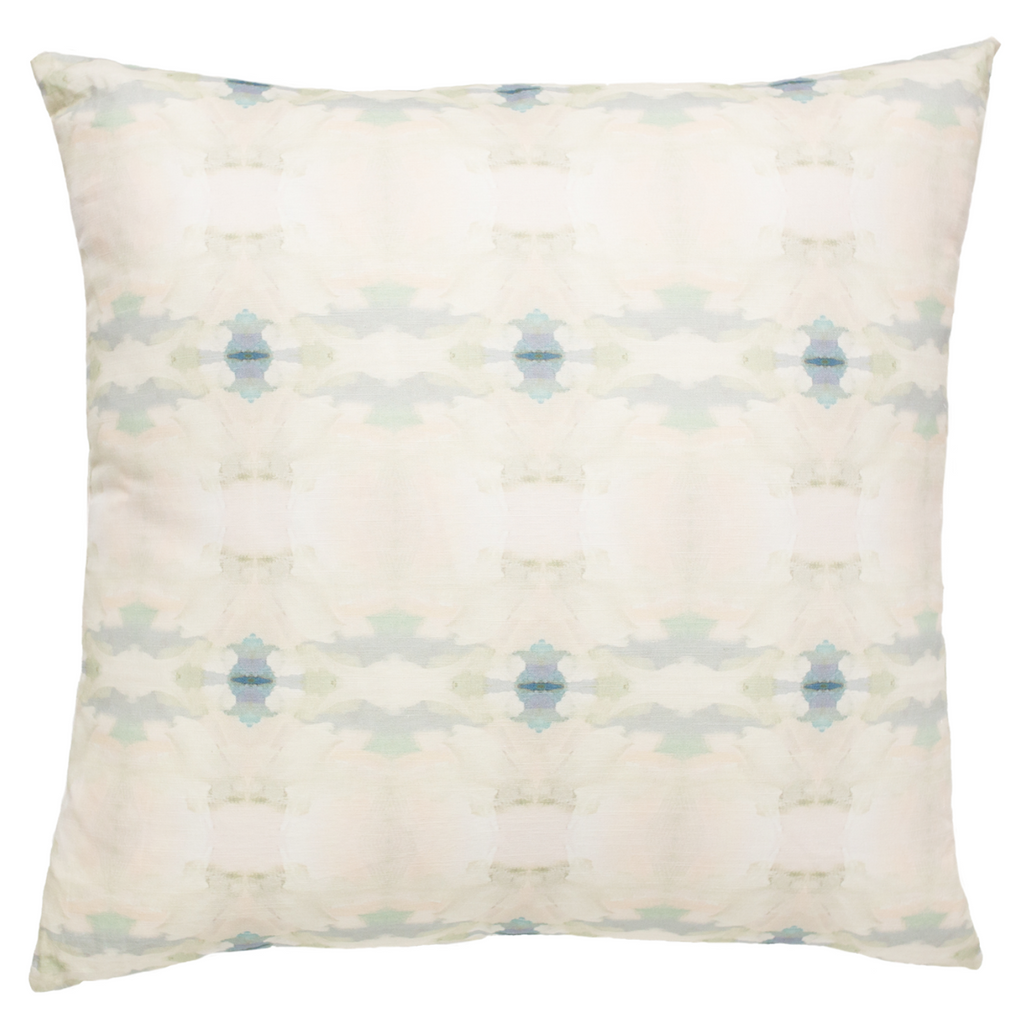 Coral Bay Blue Linen Throw Pillow 26&quot; square