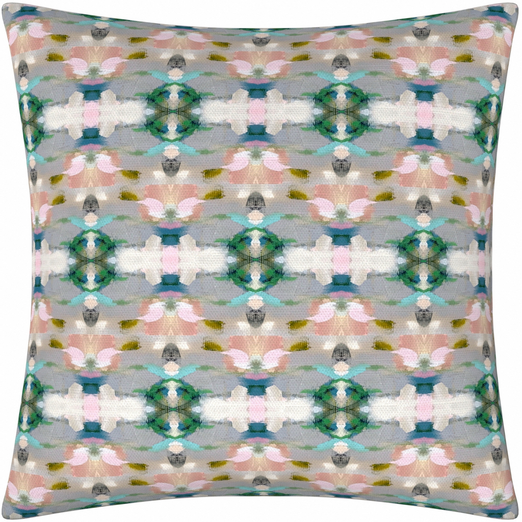 Indigo Girl Green Linen Pillow 26&quot; square