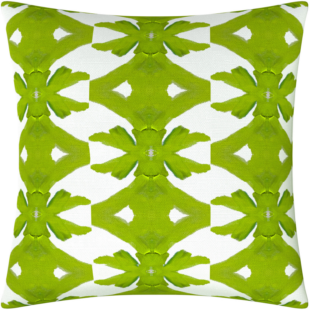 Palm Green Linen Throw Pillow 26&quot; square