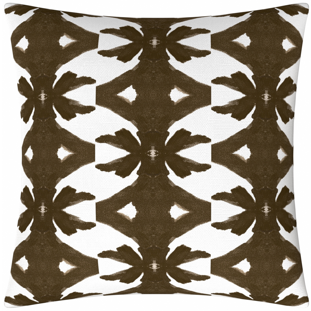 Palm Cocoa Linen Throw Pillow 26&quot; square