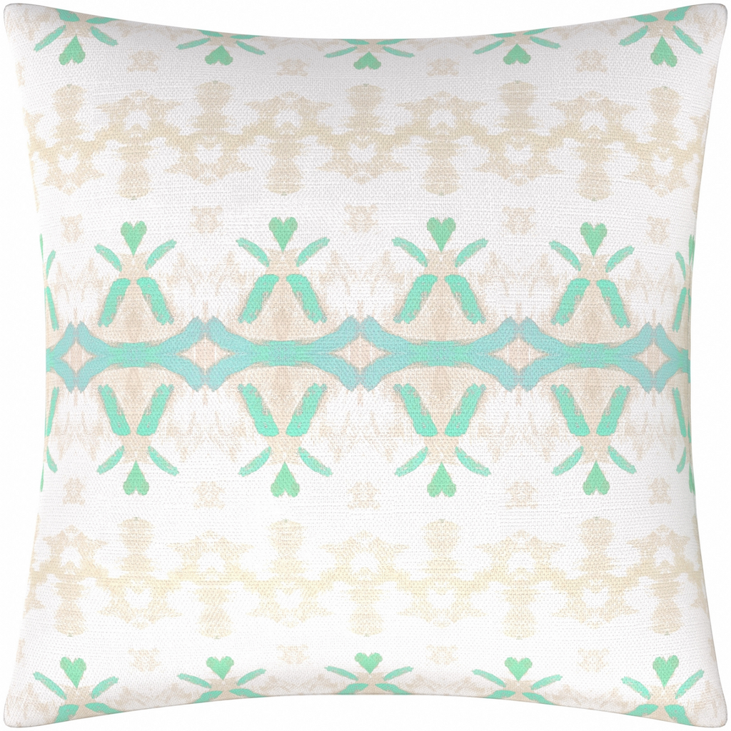 Parisian Aqua Linen Throw Pillow 26&quot; square