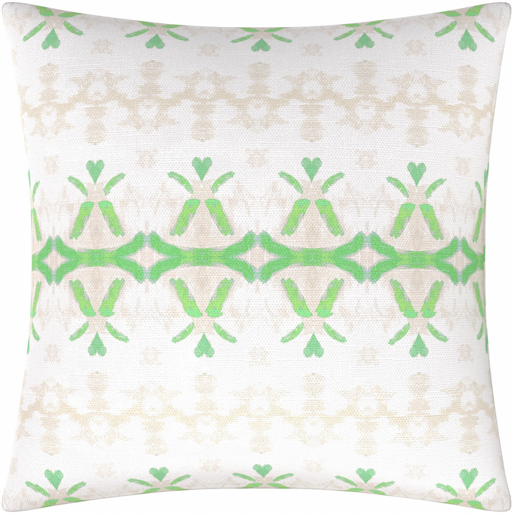 Parisian Green Linen Throw Pillow 26&quot; square