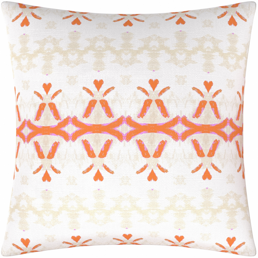 Parisian Orange Linen Throw Pillow 26&quot; square