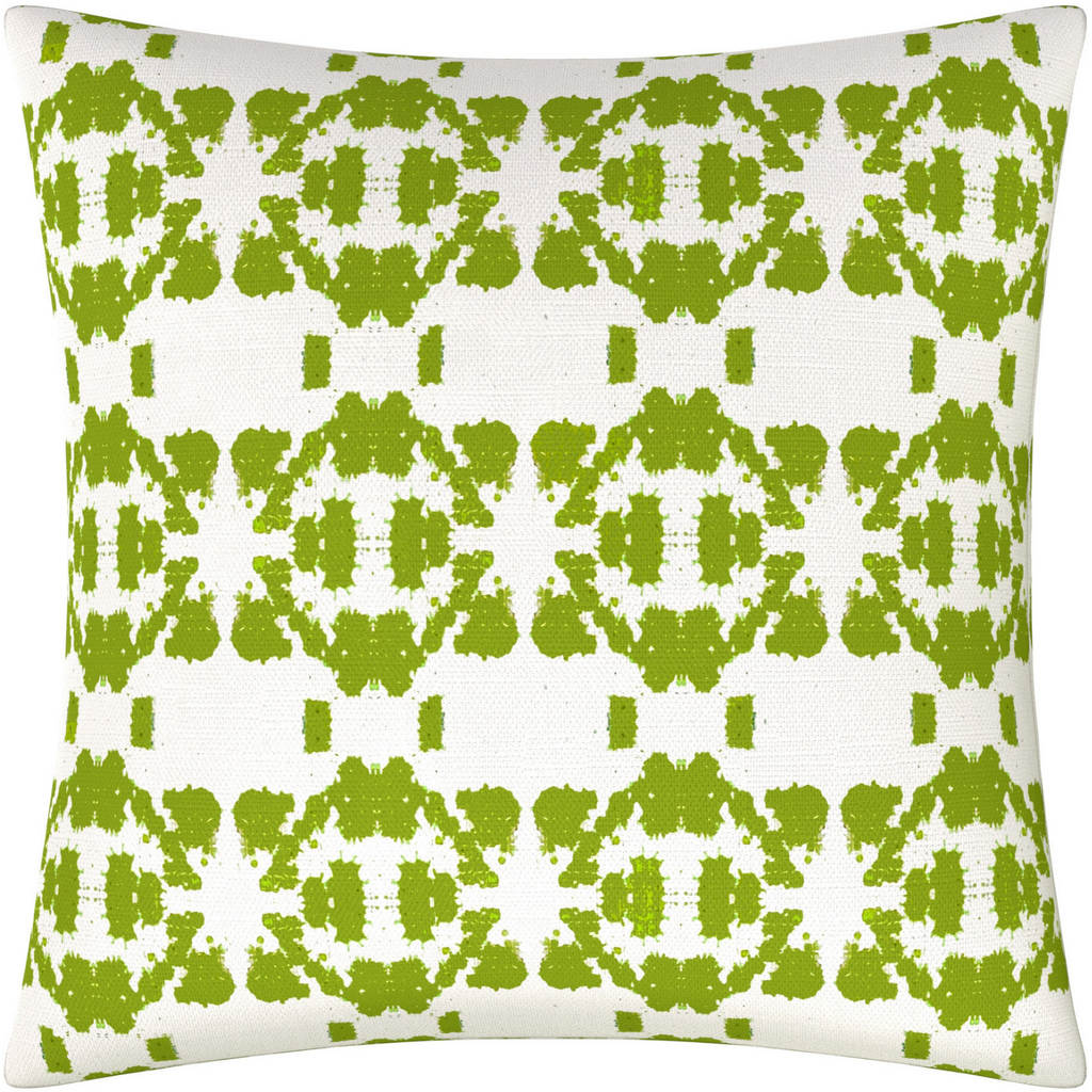 Mosaic Green Linen Throw Pillow 26&quot; square