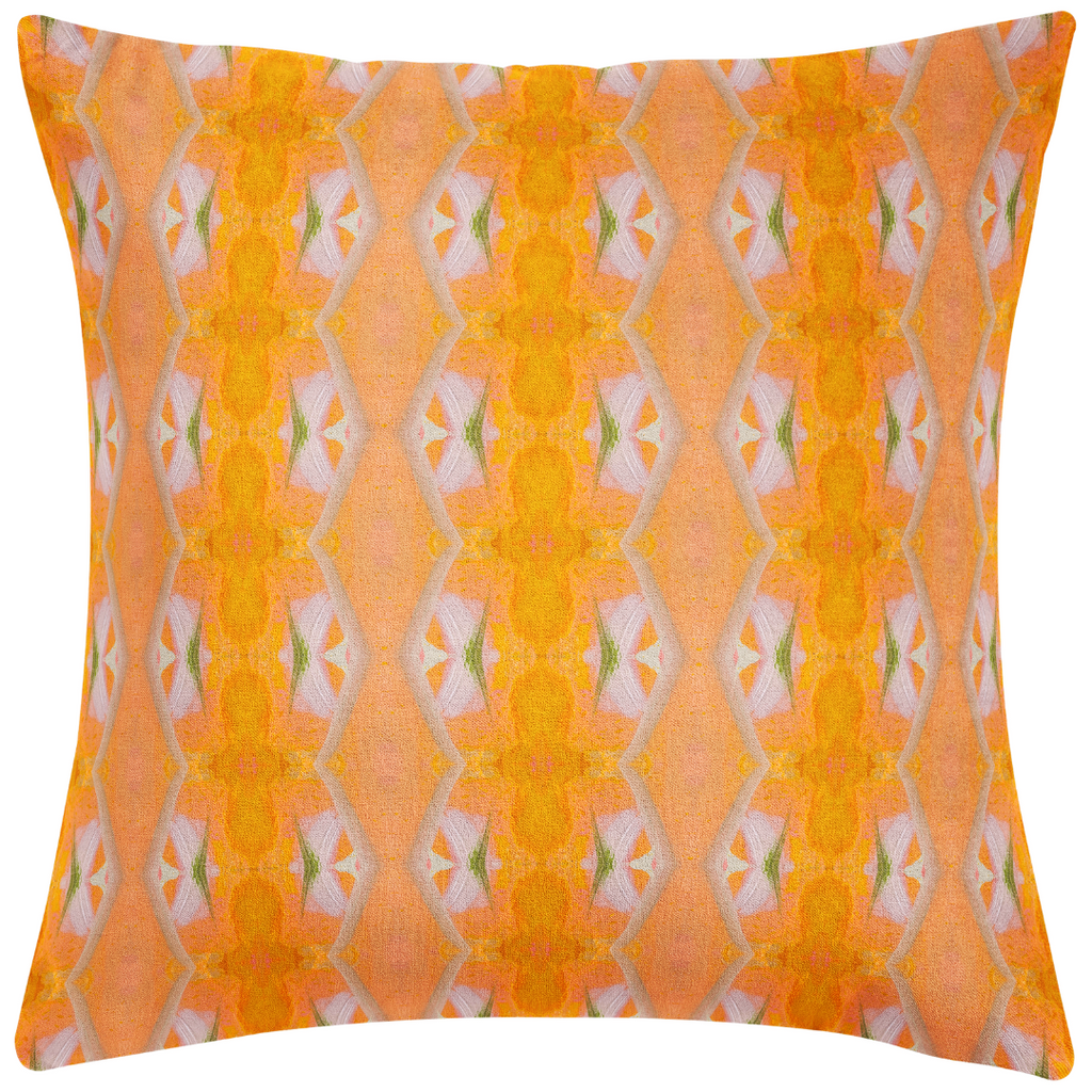 Orange Blossom Linen Throw Pillow 26&quot; square