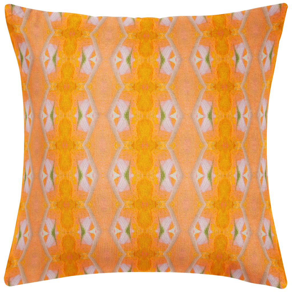 Orange Blossom Linen Throw Pillow 22" square