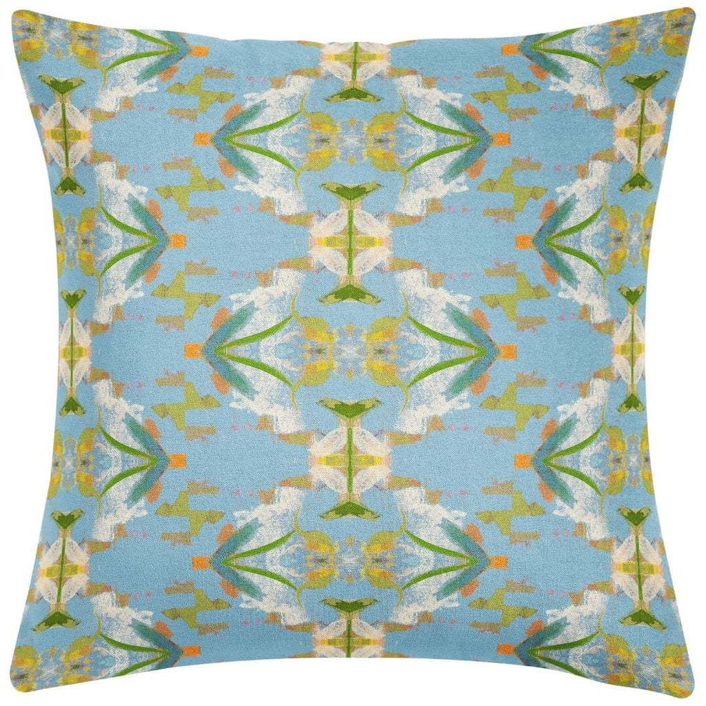 English Garden Blue Throw Pillow 22"