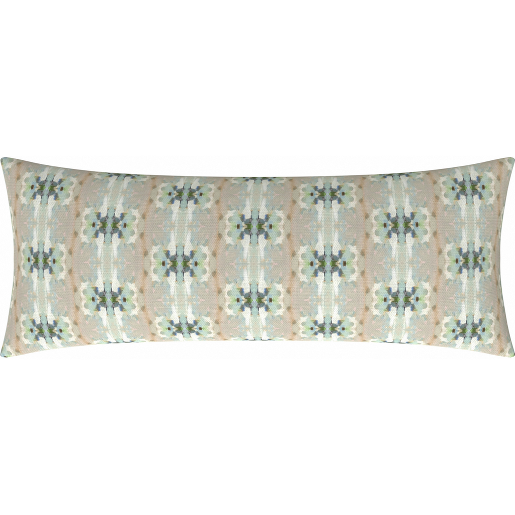 Miss Ella Teal Linen Throw Pillow 14&quot; x 36&quot; bolster
