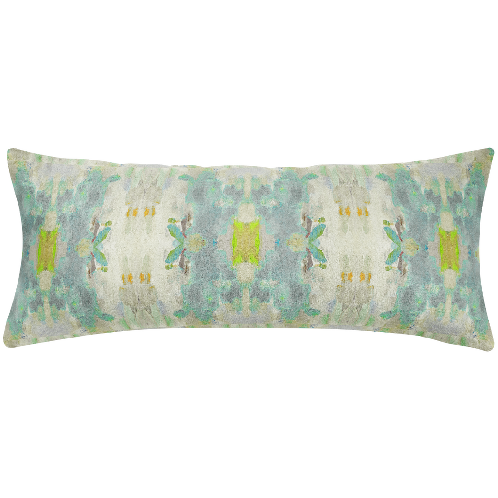 Coral Bay Green Linen Throw Pillow 14&quot; x 36&quot; bolster