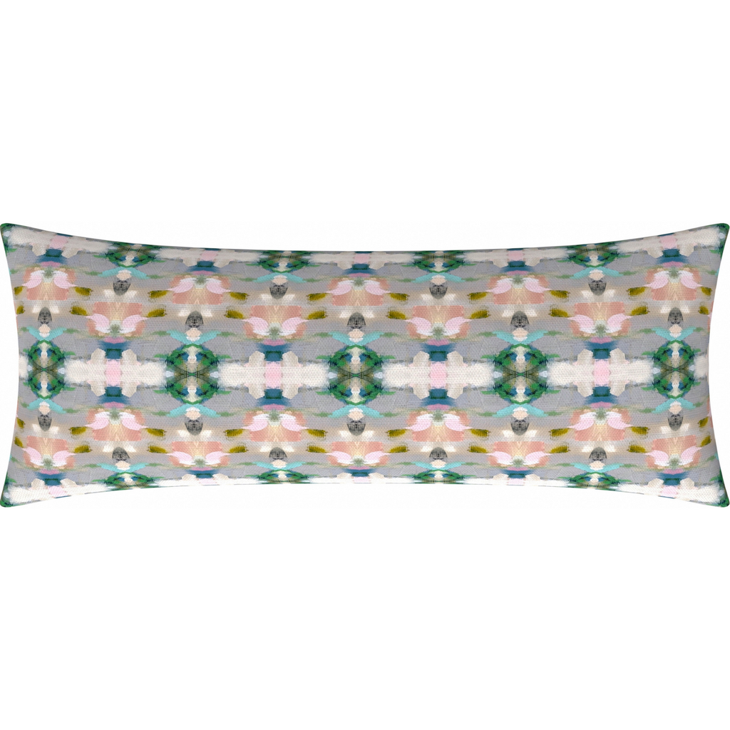 Indigo Girl Green Linen Pillow 14&quot; x 36&quot; bolster