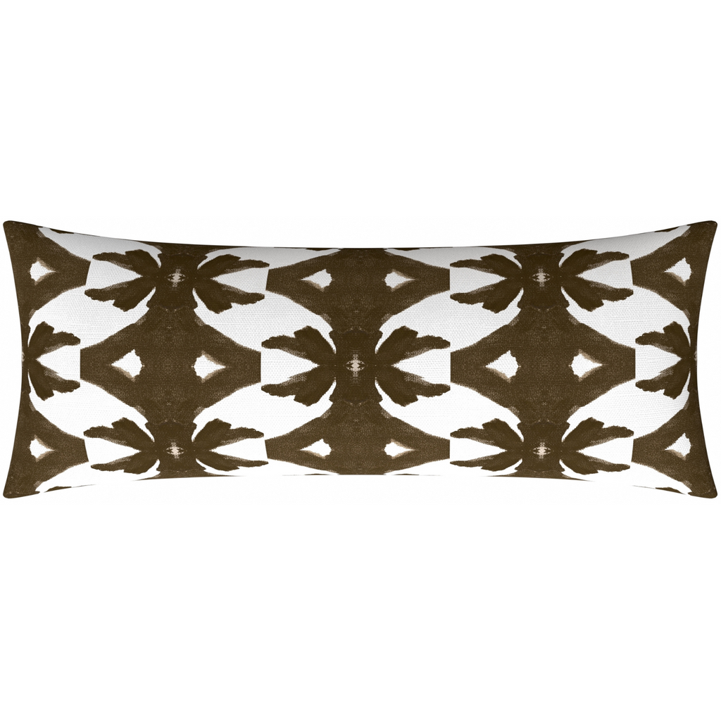 Palm Cocoa Linen Throw Pillow bolster