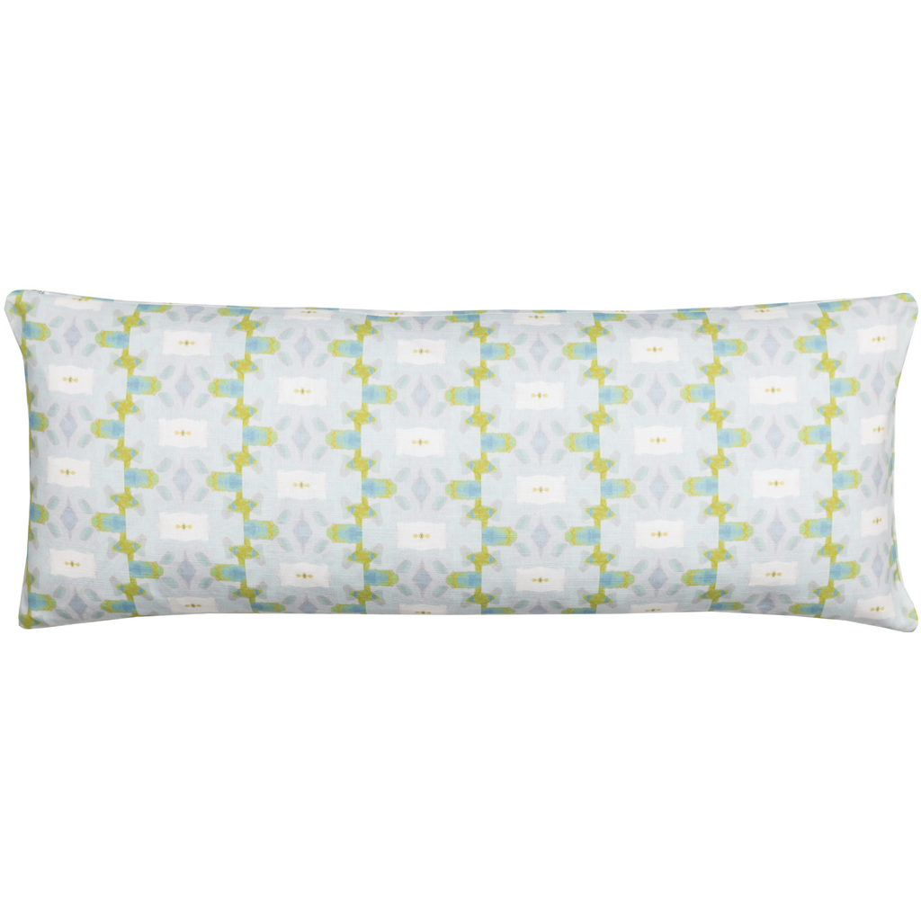 Chloe Blue Linen Pillow 14&quot; x 36&quot; bolster