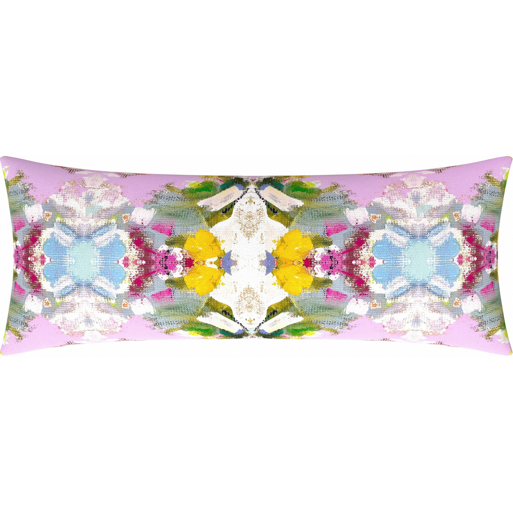 Poppy Pink Linen Throw Pillow bolster