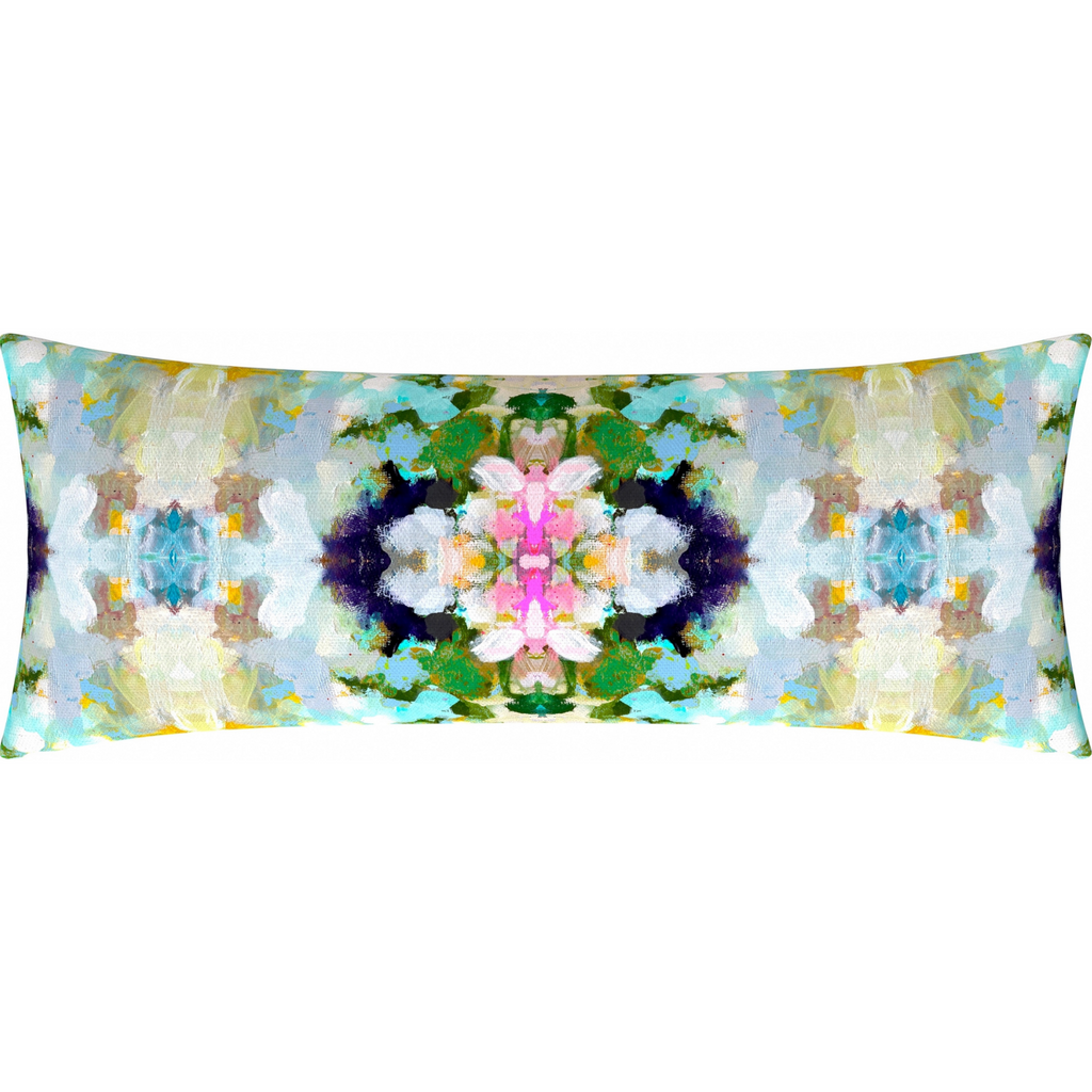 Nantucket Bloom Linen Throw Pillow 36&quot; bolster