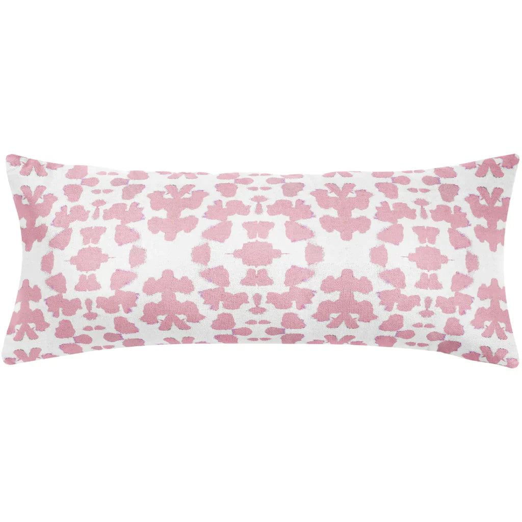 Chintz Rose Throw Pillow in soft pink 14&quot; x 36&quot; bolster size