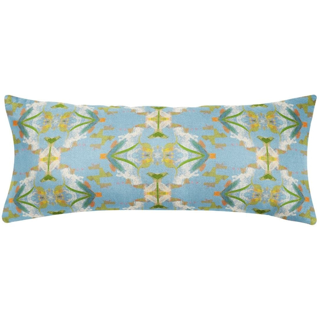 English Garden Blue Throw Pillow 14&quot;x36&quot; bolster