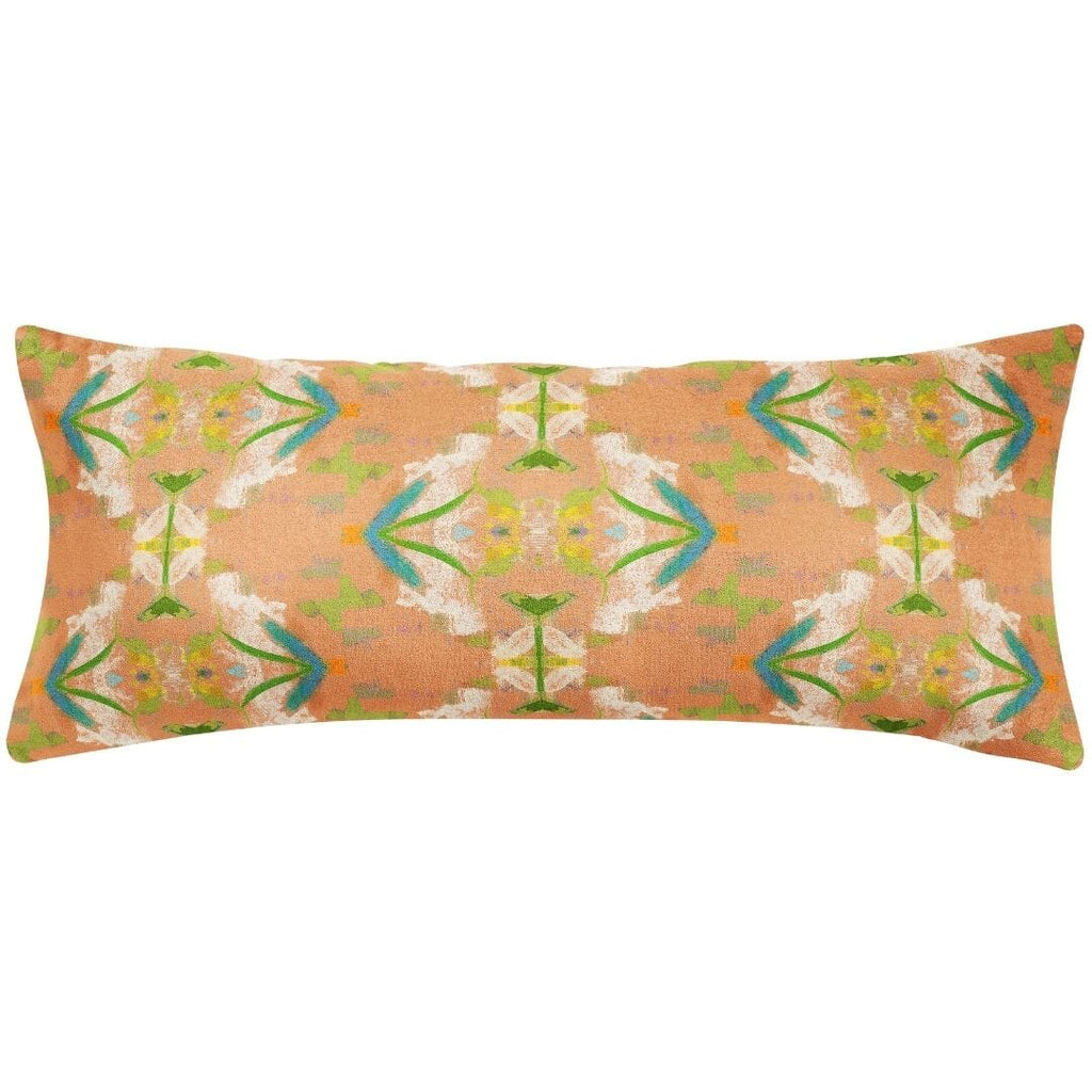 English Garden Orange Throw Pillow 14&quot;x36&quot; bolster