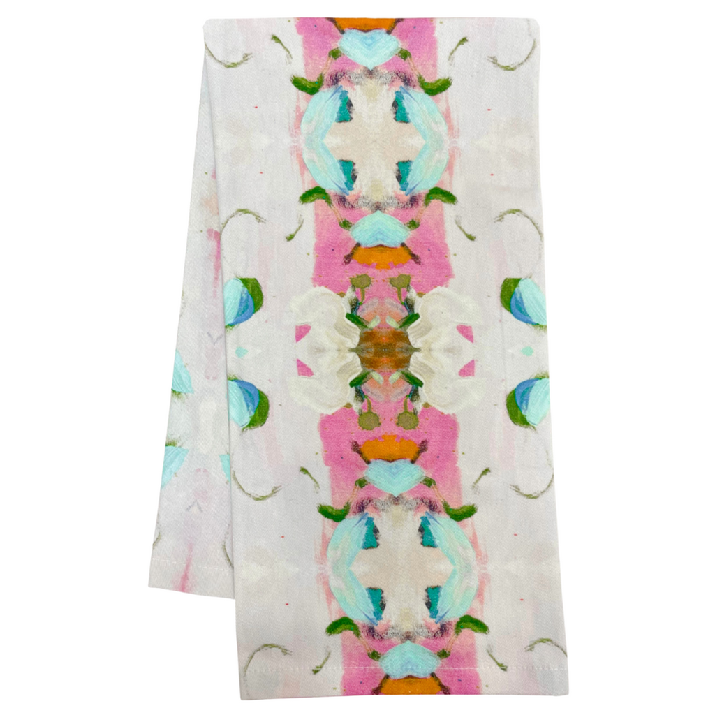 Monet&#39;s Garden Pink Tea Towel