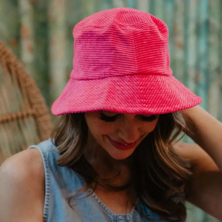 Hot Pink Corduroy Bucket Hat will add a pop of color to any of your outfits
