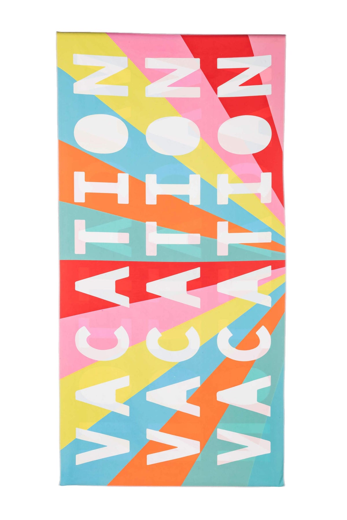 Vacation Quick Dry Beach Towel with repeating message super absorbent microfiber