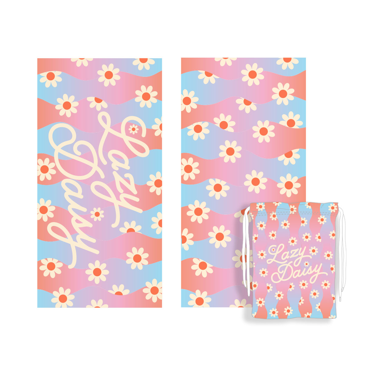 Lazy Daisy Quick Dry Beach Towel is perfect for lazy days in the sun