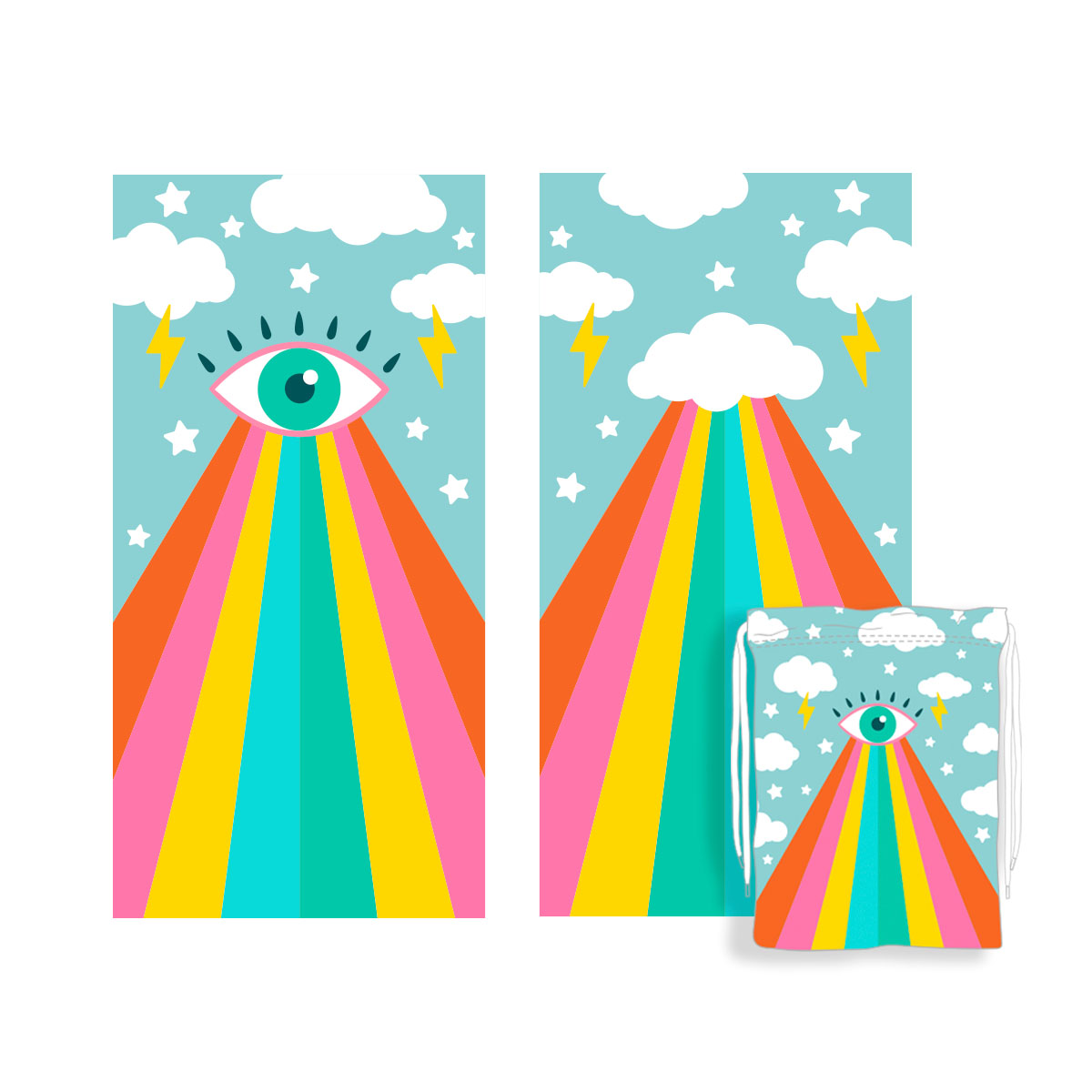 Evil Eye Quick Dry Beach Towel is perfect for poolside