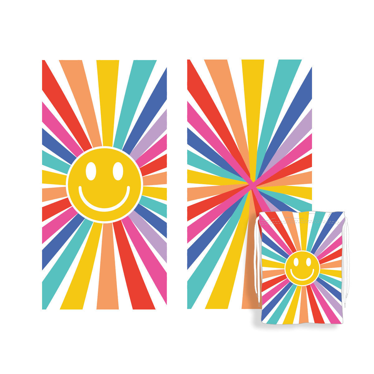 Sunshine Happy Face Beach Towel is perfect for poolside fun