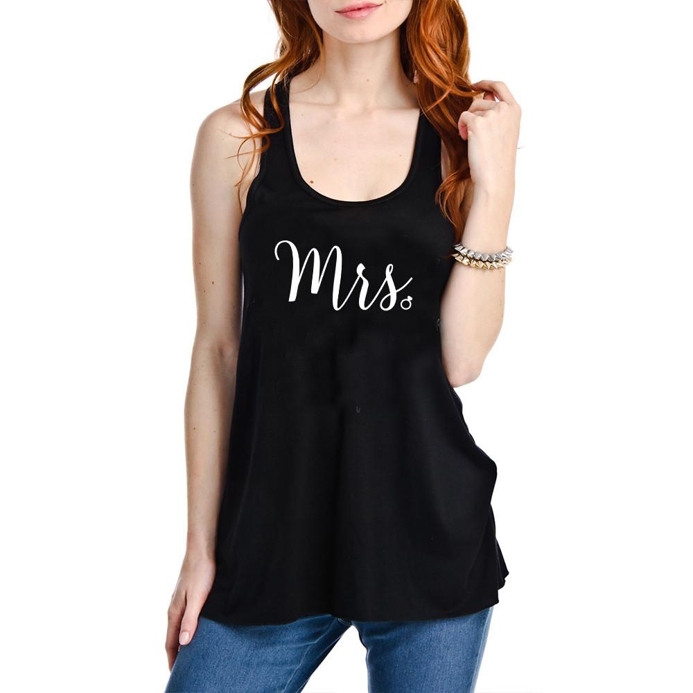 Mrs. Tank Top flowy tri-blend in black