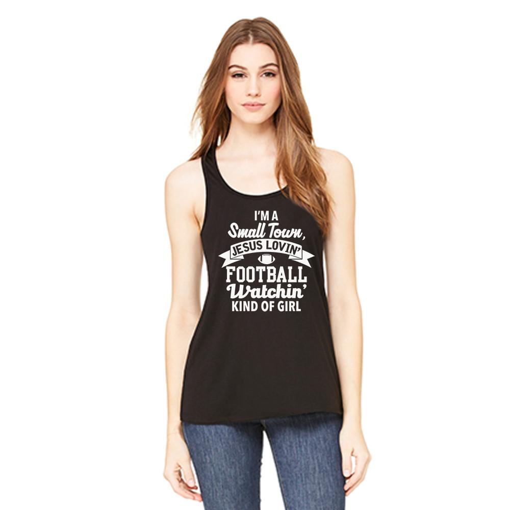 Small Town Football Women's Tank Top in black from Katydid