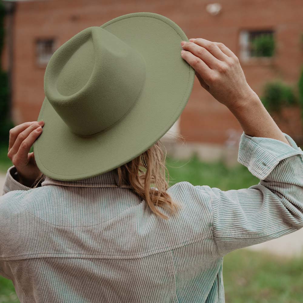 Mint Green Wide Brim Felt Hat for Women