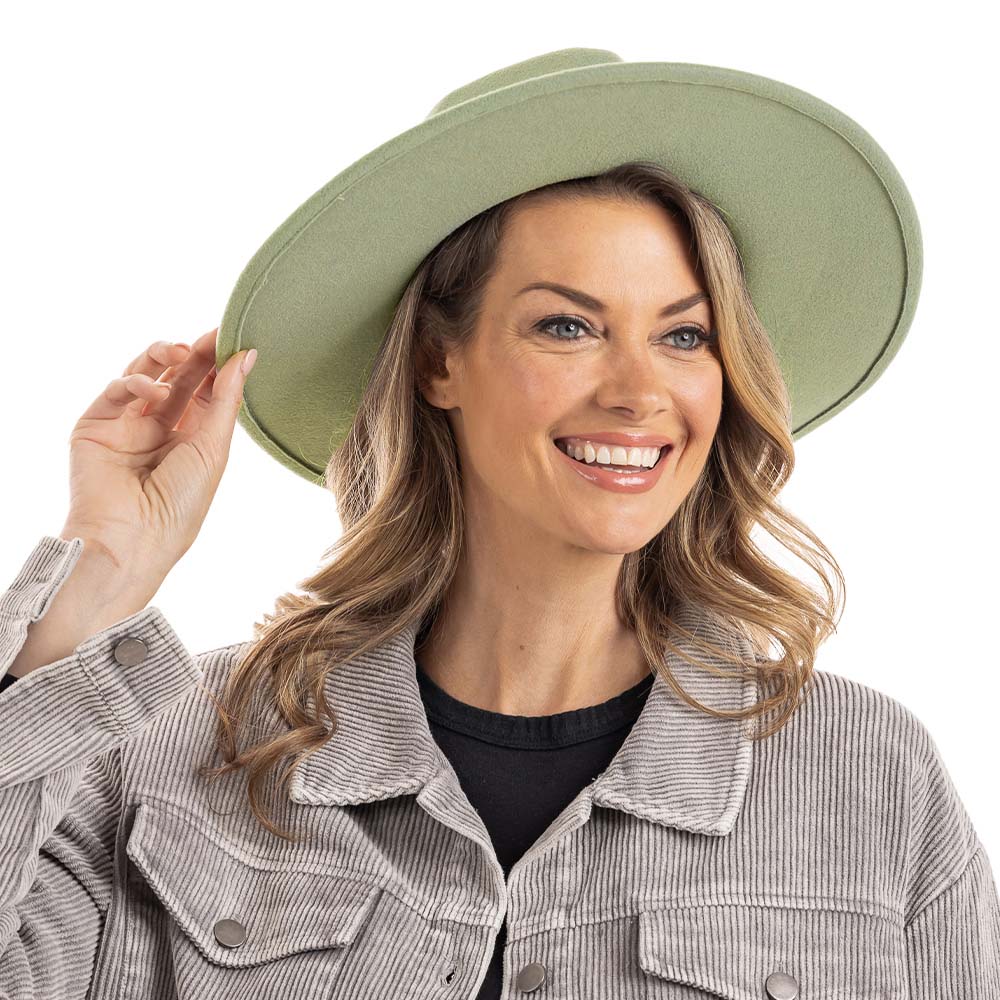 Mint Green Wide Brim Felt Hat for Women