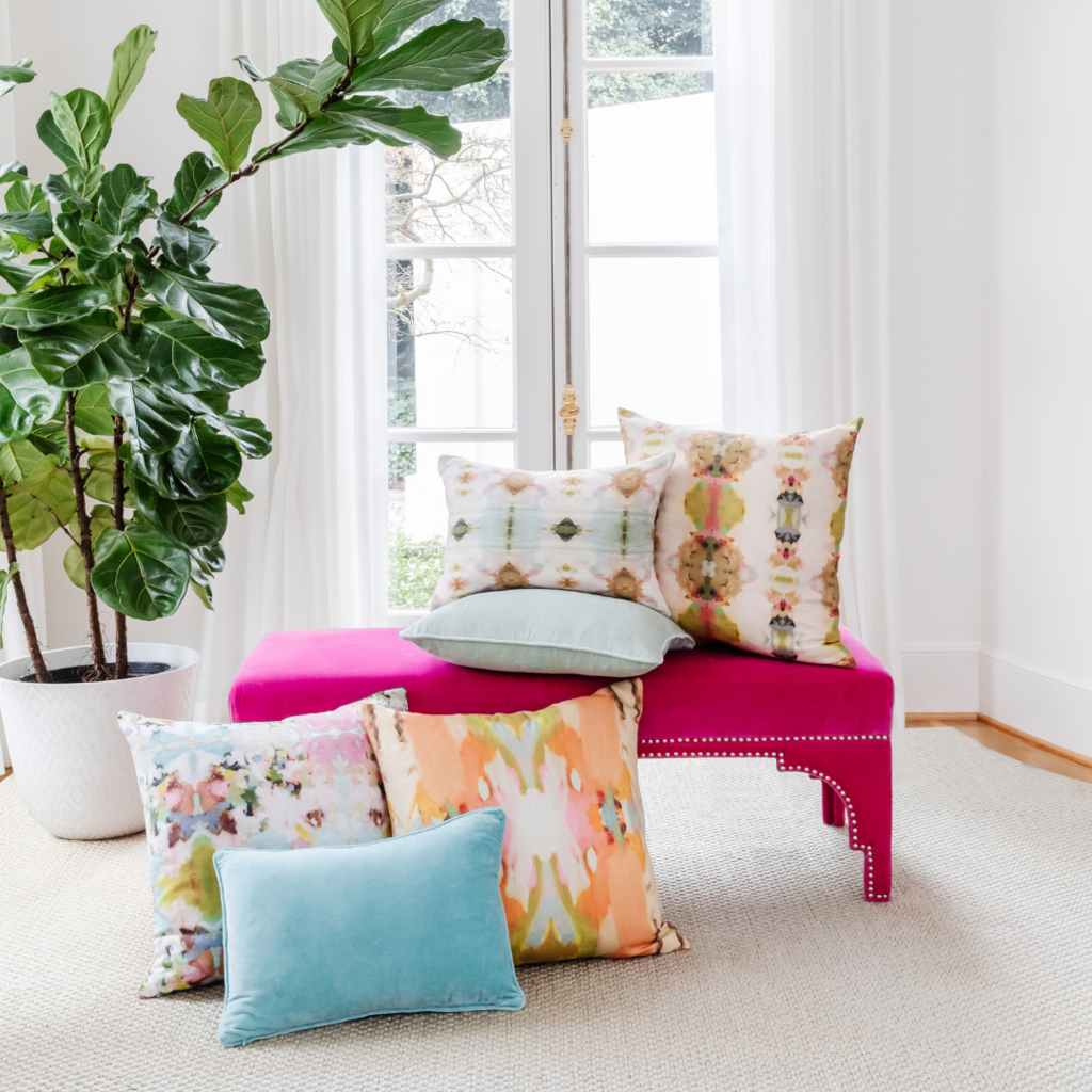 Little Chapel 22&quot; square throw pillow from Laura Park Designs in new pillow collection