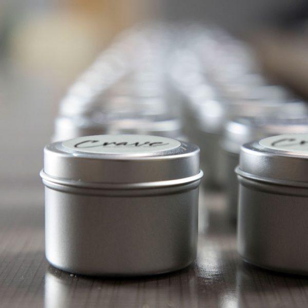 Crave Candles 2 oz. travel tin row