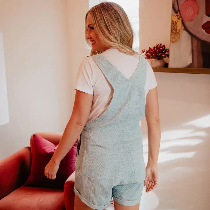 Mint Women's Corduroy Overalls worn by model