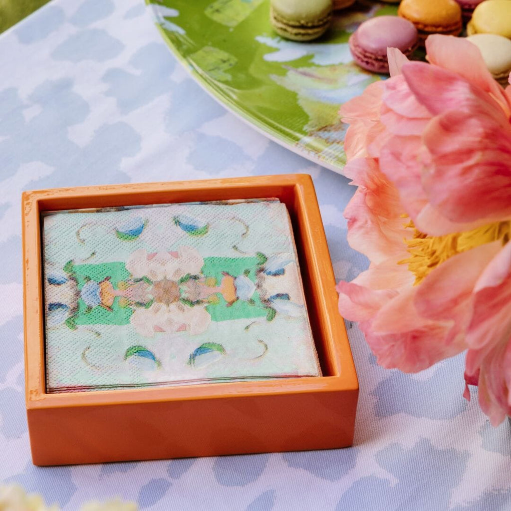 Orange Bamboo Cocktail Napkin Holder